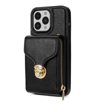 iPhone 15 Pro Max Alt-i-et cover med pung og rem - Sort