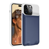 iPhone 15 Pro Max Backup Battericover - 8500mAh - Mörkblå / Grå