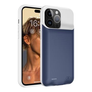 iPhone 15 Pro Max Backup Battericover - 8500mAh - Mörkblå / Grå