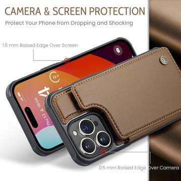 iPhone 15 Pro Max Caseme C22-etui RFID-kortpung - brun