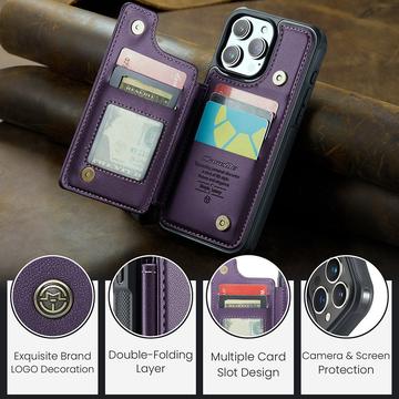 iPhone 15 Pro Max Caseme C22-etui RFID-kortpung - lilla