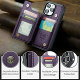iPhone 15 Pro Max Caseme C22-etui RFID-kortpung - lilla