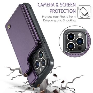 iPhone 15 Pro Max Caseme C22-etui RFID-kortpung - lilla