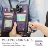 iPhone 15 Pro Max Caseme C22-etui RFID-kortpung - lilla