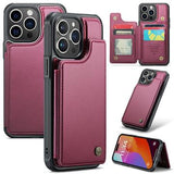 iPhone 15 Pro Max Caseme C22-etui RFID-kortpung - rød