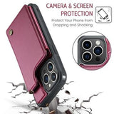 iPhone 15 Pro Max Caseme C22-etui RFID-kortpung - rød