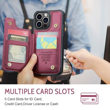 iPhone 15 Pro Max Caseme C22-etui RFID-kortpung - rød