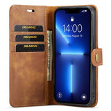 iPhone 15 Pro Max DG.Ming Læderpung med Aftageligt Cover - Brun