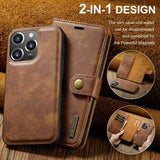iPhone 15 Pro Max DG.Ming Læderpung med Aftageligt Cover - Brun