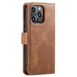 iPhone 15 Pro Max DG.Ming Læderpung med Aftageligt Cover - Brun