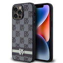 iPhone 15 Pro Max DKNY Ternet Mønster og Stribe Cover - Sort