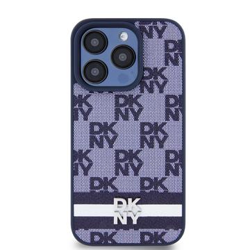 iPhone 15 Pro Max DKNY Ternet Mønster og Stribe Cover - Blå