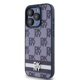 iPhone 15 Pro Max DKNY Ternet Mønster og Stribe Cover - Blå