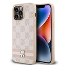 iPhone 15 Pro Max DKNY Ternet Mønster og Stribe Cover - Pink