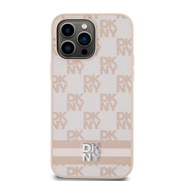 iPhone 15 Pro Max DKNY Ternet Mønster og Stribe Cover - Pink