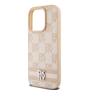 iPhone 15 Pro Max DKNY Ternet Mønster og Stribe Cover - Pink