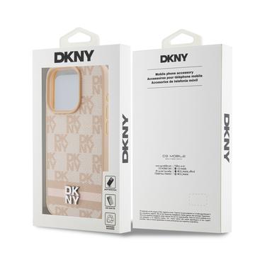 iPhone 15 Pro Max DKNY Ternet Mønster og Stribe Cover - Pink