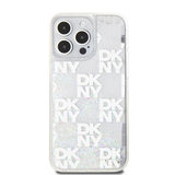 iPhone 15 Pro Max DKNY Liquid Glitter Checkered Pattern Cover - Transparent