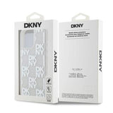 iPhone 15 Pro Max DKNY Liquid Glitter Checkered Pattern Cover - Transparent