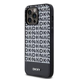 iPhone 15 Pro Max DKNY Repeat Pattern Bottom Stripe Cover - MagSafe-kompatibel - Sort