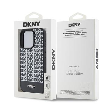 iPhone 15 Pro Max DKNY Repeat Pattern Bottom Stripe Cover - MagSafe-kompatibel - Sort