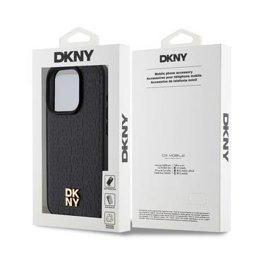 iPhone 15 Pro Max DKNY Repeat Pattern Stack Logo Cover - MagSafe-kompatibel - Sort