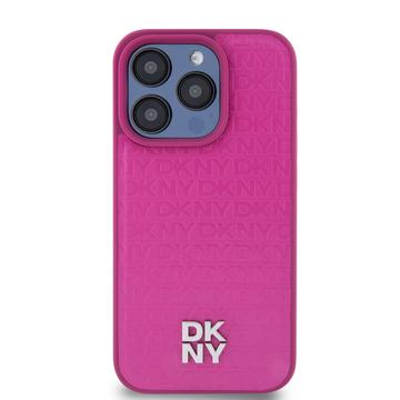 iPhone 15 Pro Max DKNY Repeat Pattern Stack Logo Cover - MagSafe-kompatibel - Pink