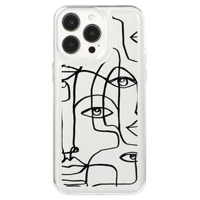 iPhone 15 Pro Max Fashion TPU Cover - abstrakt portræt