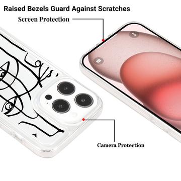 iPhone 15 Pro Max Fashion TPU Cover - abstrakt portræt
