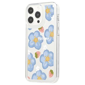 iPhone 15 Pro Max Fashion TPU Cover - blomster/jordbær