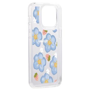 iPhone 15 Pro Max Fashion TPU Cover - blomster/jordbær