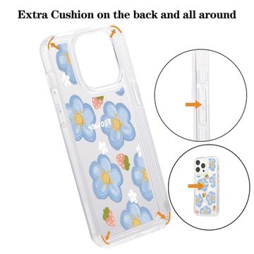iPhone 15 Pro Max Fashion TPU Cover - blomster/jordbær