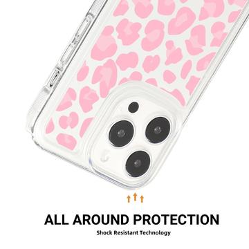 iPhone 15 Pro Max Fashion TPU Cover - Pink Leopard