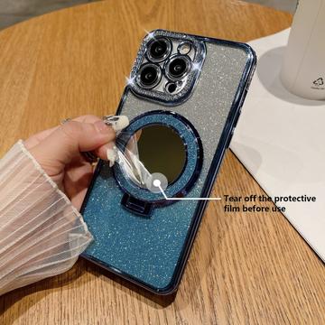 iPhone 15 Pro Max Glam Magnetisk Hybrid Cover m. Spejl - rød