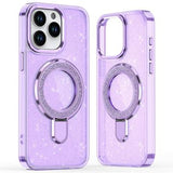 iPhone 15 Pro Max Glitter Hybrid cover med kickstand - MagSafe-kompatibel - Lilla