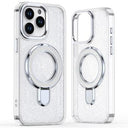 iPhone 15 Pro Max Glitter Hybrid cover med kickstand - MagSafe-kompatibel - Gennemsigtig