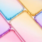 iPhone 15 Pro Max Gradient Stødtæt TPU Cover - Blå / Pink
