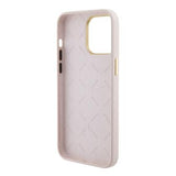 iPhone 15 Pro Max Guess 4G Rhinestone Metal Logo Flydende silikoneetui - Pink