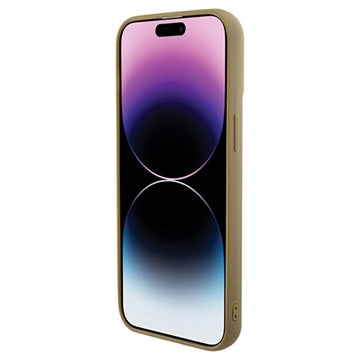 iPhone 15 Pro Max Guess Disco Metal Script Logo Cover - Guld