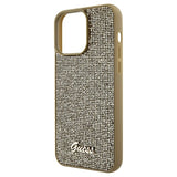iPhone 15 Pro Max Guess Disco Metal Script Logo Cover - Guld