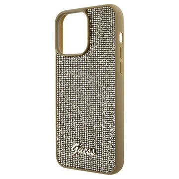 iPhone 15 Pro Max Guess Disco Metal Script Logo Cover - Guld