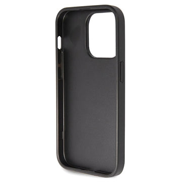 iPhone 15 Pro Max Guess Fixed Glitter 4G Metal Logo Cover - Sort