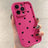 iPhone 15 Pro Max stødsikkert TPU-cover med hjertemønster og forhøjede kanter - Hot Pink