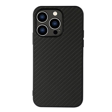 iPhone 15 Pro Max Hybrid Cover - Karbonfiber - Sort