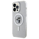 iPhone 15 Pro Max Karl Lagerfeld IML Glitter Karl & Choupette MagSafe Cover - Klar