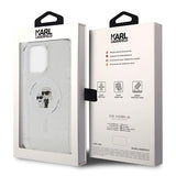 iPhone 15 Pro Max Karl Lagerfeld IML Glitter Karl & Choupette MagSafe Cover - Klar