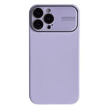 iPhone 15 Pro Max Flydende Silikoneetui med Linseglasbeskyttelse - Lilla