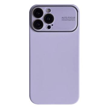 iPhone 15 Pro Max Flydende Silikoneetui med Linseglasbeskyttelse - Lilla
