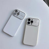 iPhone 15 Pro Max Flydende Silikoneetui med Linseglasbeskyttelse - Lilla