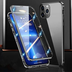 iPhone 15 Pro Max Magnetisk Cover med Hærdet Glas - Sort